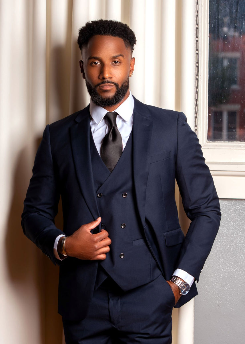 Elevate Your Style with Our 3 Piece Executive Classic Navy Blue Suit |  Eaden Myles Clothing Company