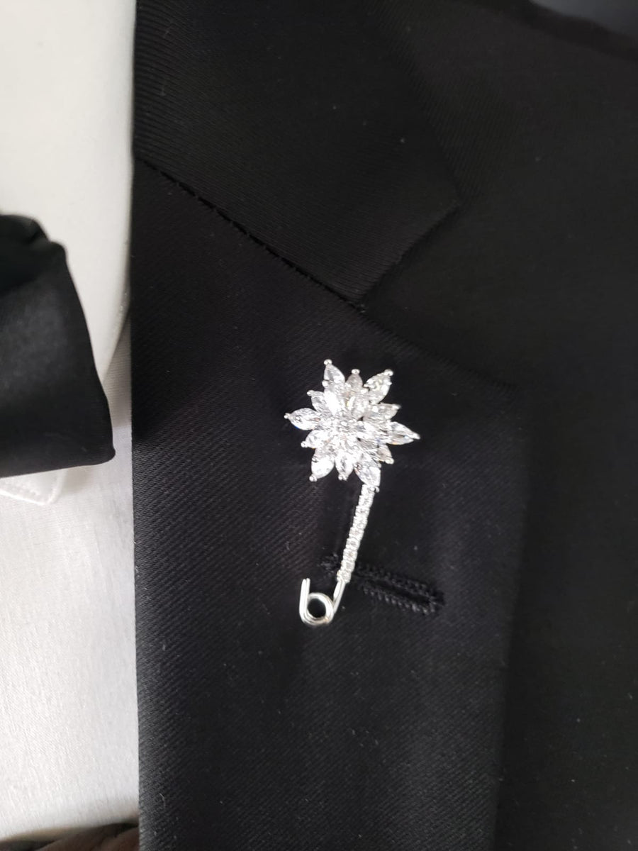 Silver Safety Pin Lapel Pin Eaden Myles