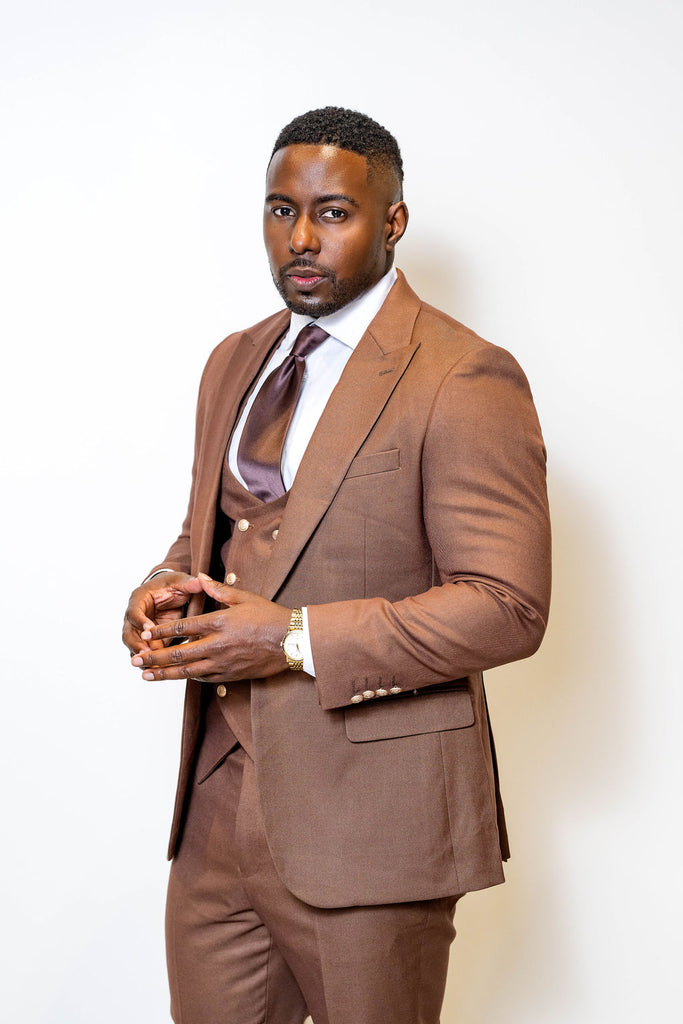 Brown 3 Piece Suit - Eaden Myles