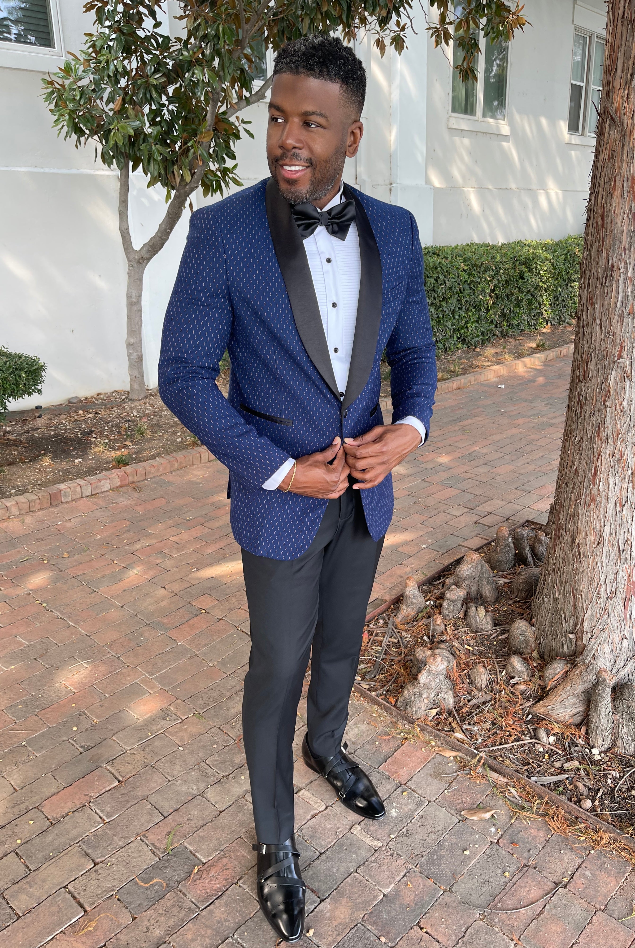 Marine Navy - Jacquard Dinner Jacket Eaden Myles Marine Navy - Jacquard Dinner Jacket Eaden Myles
