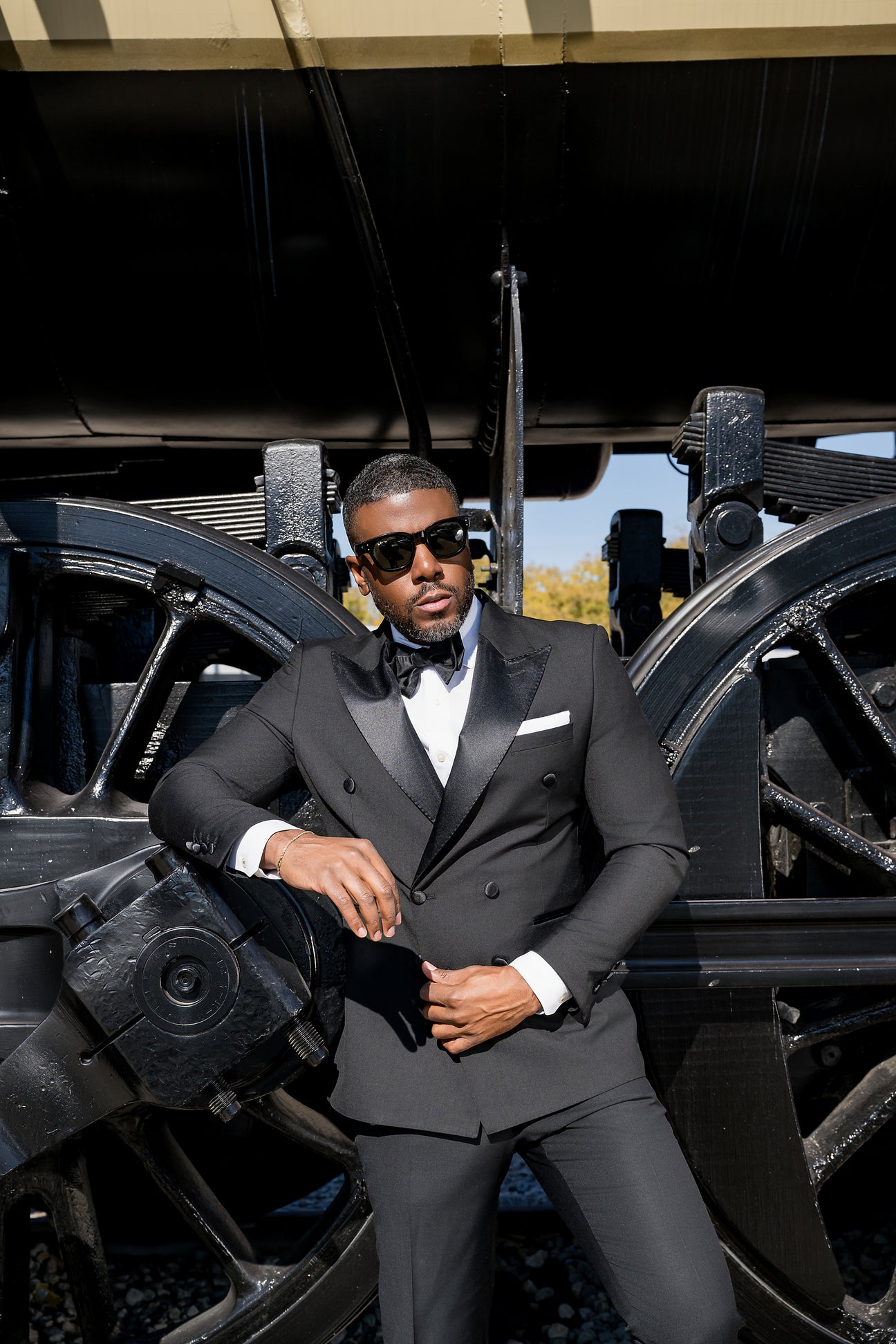 Black Peak Lapel 2 Piece - Double Breast Tuxedo - Eaden Myles