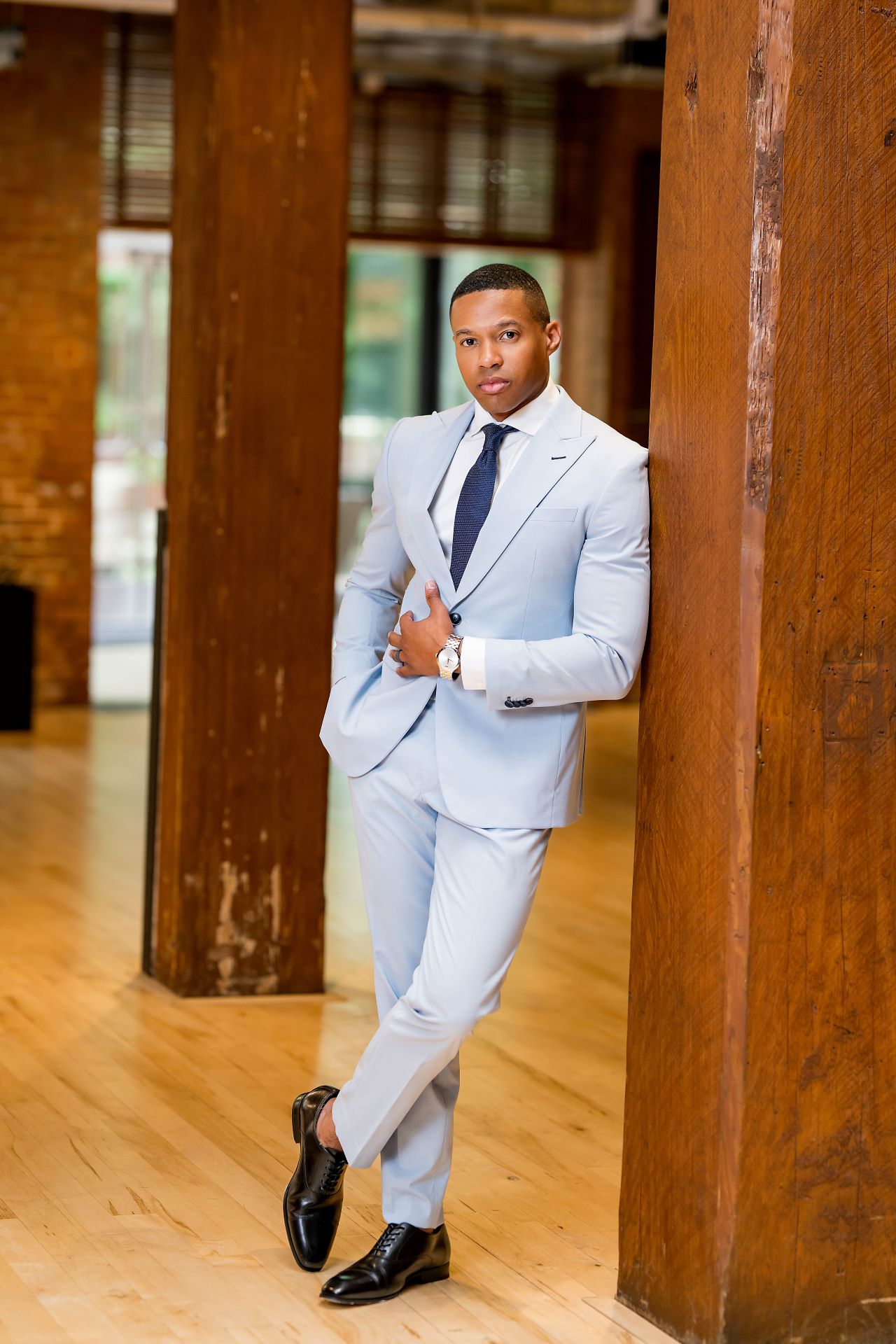 Mist Blue - Tailored Fit 2 Piece Suit - Custom 34/28 Mist Blue - Tailored Fit 2 Piece Suit - Custom 34/28