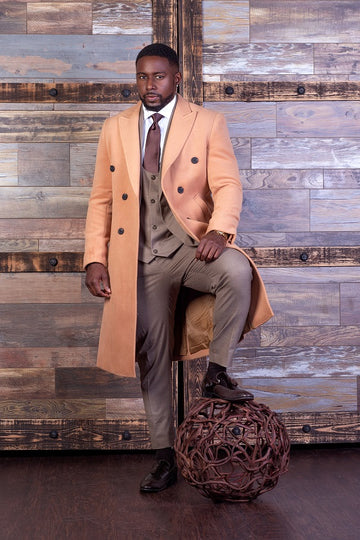 Double Breast Overcoat - Camel - Eaden Myles