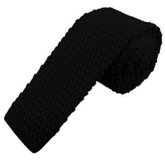 Knitted Tie  - Black - Eaden Myles