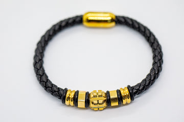 Black Braided Leather Bracelet - Eaden Myles