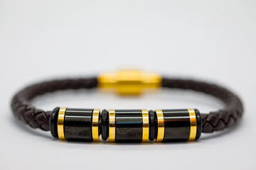 Brown Braided Leather Bracelet - Eaden Myles