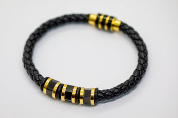 Black Braided Leather Bracelet - Eaden Myles