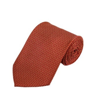 Printed Tie  - Gold & Red  - H Pattern - Eaden Myles