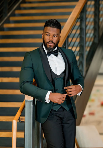 Green & Black -  3 Piece Tuxedo - Eaden Myles