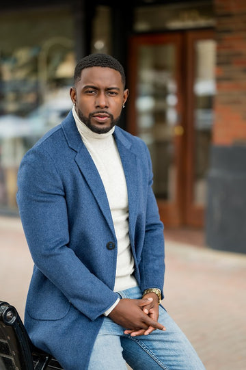 Ocean Blue Light Weight Wool Lap Coats - Eaden Myles
