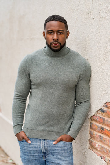 Grey turtle neck
