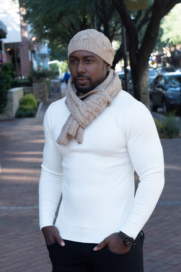 Scarf & Hat Set - Light Brown - Eaden Myles