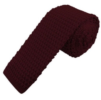 Knitted Tie  - Maroon - Eaden Myles