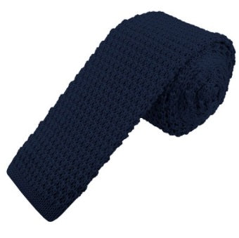 Knitted Tie  - Navy - Eaden Myles