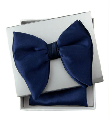 Satin Navy blue oversized bowtie