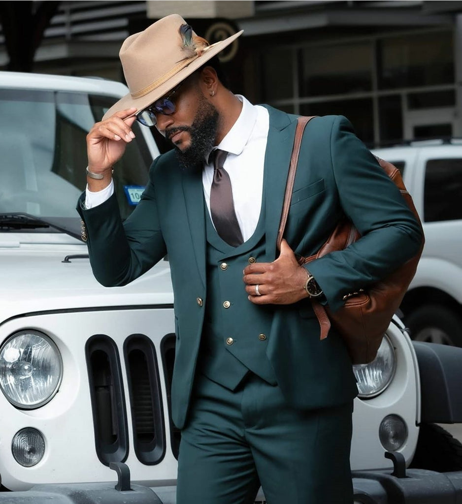 Green 3 Piece Suit - Eaden Myles