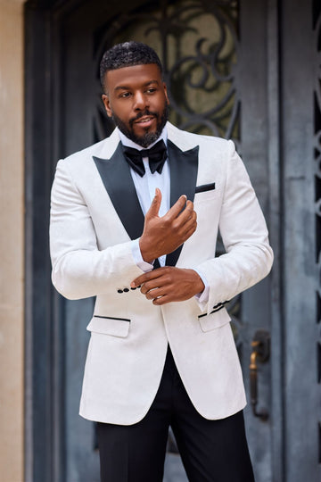 Justin Black - White Peak Lapel Tuxedo - Eaden Myles