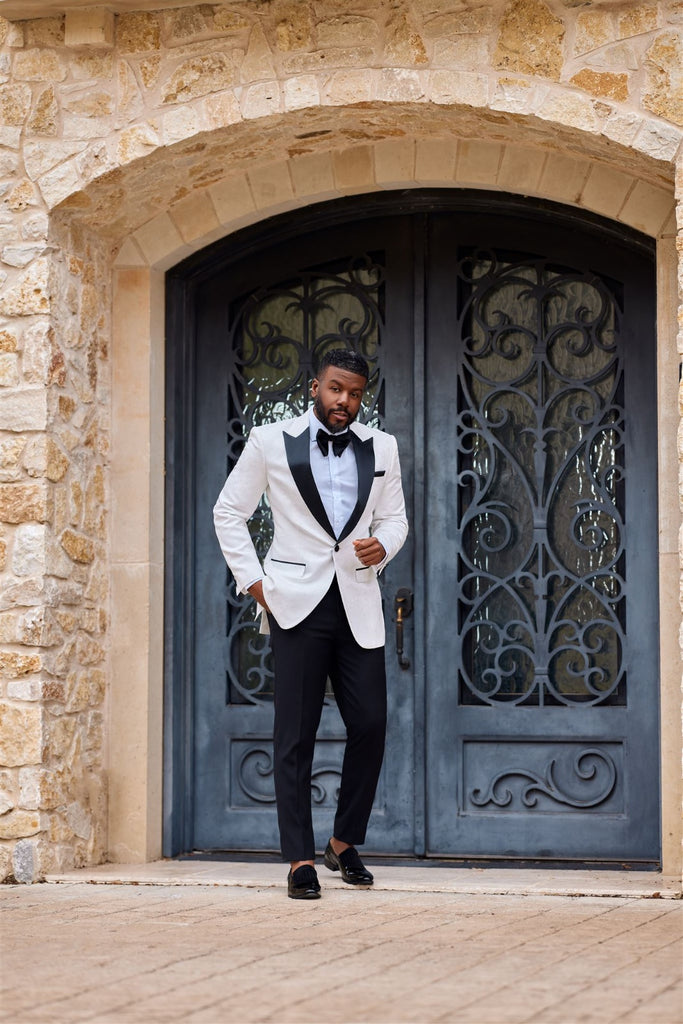 Justin Black - White Peak Lapel Tuxedo - Eaden Myles